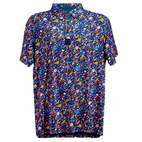 Op maat gemaakte golf poloshirt met reliëfdruk, geweven stof, 180GSM polyester spandex, vierweg stretch, anti-UV, sneldrogend golfkleding