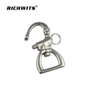 360-Degree <b>Swivel</b> Stainless Steel Spring Shackle Quick-Release Webbing Buckle for Sailboat Yacht - Product Image 4