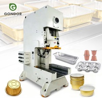 Ligne de production de conteneurs alimentaires en aluminium de 45 tonnes, machine de fabrication entièrement automatique à cavité unique pour petits contenants en aluminium