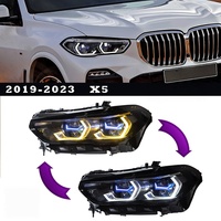 Adapté aux modèles BMW X5 G05 19-23, phare pour la modification des feux diurnes à LED bicolores avec lentille laser