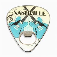 Ouvre-bouteille magnétique, souvenirs personnalisés, en forme de guitare, badge rond en métal, badge de bar, pour réfrigérateur de bière, 2020 unités