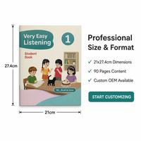 Cahier d'exercices scolaire personnalisé professionnel, impression offset, couverture souple, couleur intégrale, format A4, en anglais