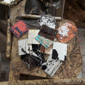 Boshiho Customized Attractive Stylish Vintage Unisex Cow Fur Leather <b>Wallet</b> ATM Credit Card ID <b>Holder</b> 3 in Button - Product Image 3