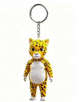 Porte-clés en peluche de vache de dessin animé mignon et adorable (fibre de polyester) – Pendentif en forme de bœuf Niulai – Cadeau idéal ou jouet décoratif