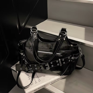 Retro Rivet Motorcycle Bag Large-Capacity Textured Shoulder Bag High-End Versatile Crossbody Bag Underarm Tote Bag Tanjing - Product Image 3