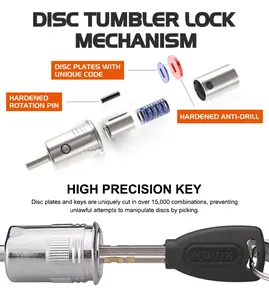 Kovix Motorcycle Lock With Keys Security 120dB Anti-theft Alarm Brake Disc Lock For Anti-theft Motorcycle