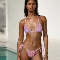 Fabricant sur mesure de maillots de bain de luxe en deux pièces, avec paillettes, perles, bikini à détail froncé, bas de maillot coquin, vêtements de plage, service OEM