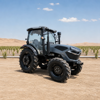 Tracteur agricole dynamique 80 CV 4x4 avec cabine climatisée, forte pression hydraulique, levage élevé et moteur à couple élevé pour travaux intensifs