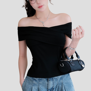 Camiseta OEM de verano personalizada para mujer, camiseta de manga corta con diseño de pecho de Color sólido, camiseta informal elegante de estilo suave y ligera - Product Image 4