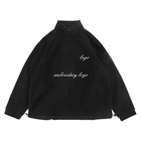 Sweat-shirt à capuche zippé 1/4 pour homme, personnalisé, de haute qualité, en polaire, coupe oversize, brodé, collection automne