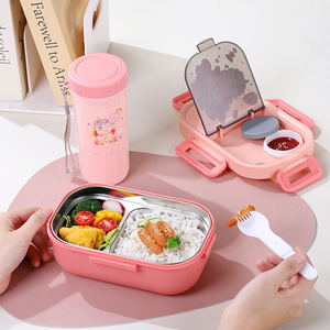 Cartoon 304 Stainless Steel Compartmentalized <b>Lunch</b> <b>Box</b> - Children's Portable Light Food Salad Fruit Meal <b>Box</b> <b>Lunch</b> <b>Box</b> - Product Image 2