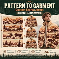 Veste polaire jacquard à poils longs pour homme, motif animalier, fermeture éclair intégrale, manteau d'hiver d'extérieur, fournisseur de vêtements en gros OEM ODM