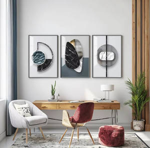 Tríptico moderno para sala de estar, comedor, cocina, cristal, porcelana, arte de pared, <span class=keywords><strong>cuadro</strong></span> abstracto personalizado, pintura decorativa impresa - Product Image 4