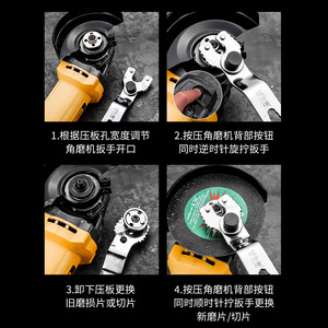 Niu Xiang 12 In 1 Adjustable Angle Grinder Wrench Multi Functional Open End For Metal Cutting Polishing - Product Image 4