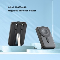 Mini Power Bank sans fil 4-en-1 10000 mAh avec chargeur rapide, chargeur portable pour tous les petits appareils