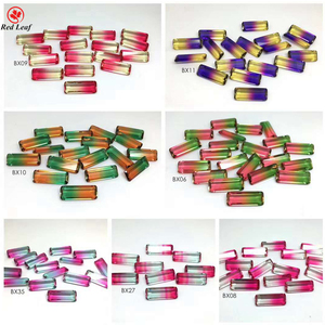 Gemme di foglie di rosso vendita calda nuovo prodotto colorato varietà di taglio sintetico tormalina pietra <span class=keywords><strong>gioielli</strong></span> che fanno 8mm di altezza laboratorio creato smeraldo - Product Image 4