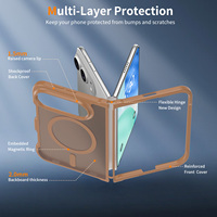 Coque hybride translucide mate marron PC TPU pour iPhone Duo, toucher doux, antichoc, magnétique, vente en gros
