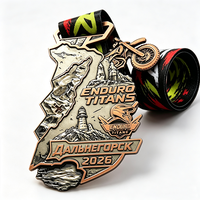Médaille de Motocross Personnalisée en Métal pour Pilote Tout-Terrain, Vélo de Cross, Course, Vitesse, Récompense, Trophée, Équipement, Casque