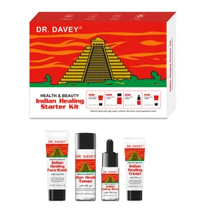 Dr. Davey Indian Genezing Huid Compleet Gezichtsverzorging Kit-4-In-1 Set Met Gezichtscrème, serum, Ouderdomsvlekken Voor Gezicht