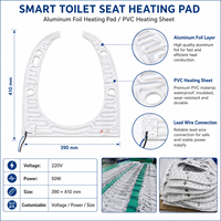 Éléments chauffants en aluminium de haute qualité sur mesure pour le chauffage et la maintenue de la température des sièges de toilettes intelligents