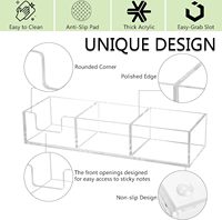 Porte-mémos en acrylique transparent pour la maison, le bureau ou l'organisation du bureau, blocs-notes Post-it, clips à papier, présentoir