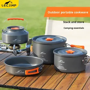 Ensemble de cuisine de camping et de randonnée en aluminium dur ultraléger avec des casseroles, des bouilloires et des poêles de 3,0 L/2,0 L pour la randonnée et les voyages - Product Image 5