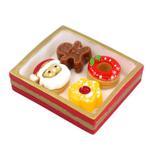 Set de Comida en Miniatura Estilo Navideño, Cabujón de Resina con Reverso Plano para Accesorios de Joyería DIY - Product Image 4