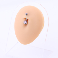 Fotoam — anneau de nombril en titane Zircon cubique, Piercing du ventre, G23