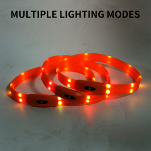 Collar <span class=keywords><strong>LED</strong></span> Recargable de Goma Suave para Perro <span class=keywords><strong>2026</strong></span>, Luces Brillantes Personalizadas Sólidas y Sencillas, Seguridad Nocturna para Caminar, Luz Intermitente Personalizada - Product Image 4