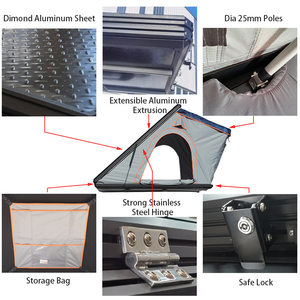 Pressione idraulica diritta Pop Up campeggio 2 persone automatico Suv camion sul tetto tende con copertura rigida per tetto auto tenda - Product Image 5