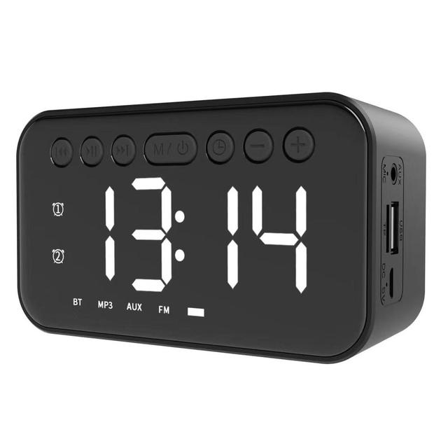 2020 Newest High Quality Alarm Clock Bluetooth Speaker With Fm, Digital Wireless Alarm Speaker