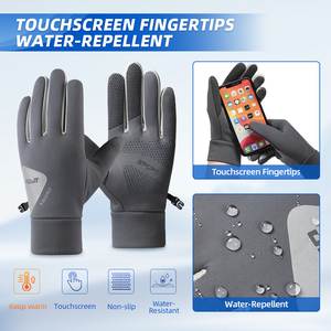 <span class=keywords><strong>Gants</strong></span> de sport imperméables pour femmes, compatibles écran tactile, paume antidérapante doublée polaire légère, poignet en tricot élastique, prix usine, vente en gros - Product Image 3