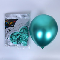 Ballon en latex uni de couleur fuchsia de 12 pouces avec finition chromée métallique pour la décoration de fête