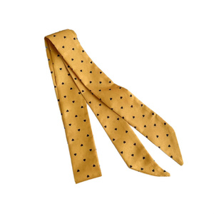 Elegante y <span class=keywords><strong>Dulce</strong></span> Pañuelo de Cuello a Rayas Florales para Mujer, Versátil, con Corazón Amarillo, Lazo Largo, Adorno Decorativo para el Cuello - Product Image 6