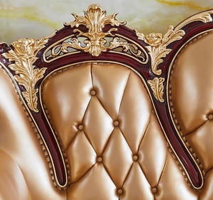 OE-FASHION divano personalizzato in stile europeo opulento: intagliato a mano, dorato in foglia d'oro e tessuto rivestito per <span class=keywords><strong>mobili</strong></span> per la casa - Product Image 3