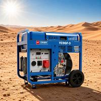 Générateur diesel à châssis ouvert de marque Yuchai 9 kW YC9GF-3 230 V 400 V monophasé/triphasé pour l'exportation