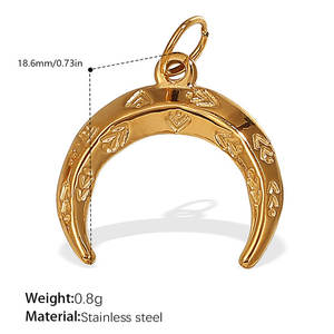 Colgantes de Moda de Acero Inoxidable 316L con Baño de Oro de 14k y 18k, Resistentes al Deslustre, con Dijes de Sol, Estrella y Luna para Fabricación de Joyas - Product Image 6
