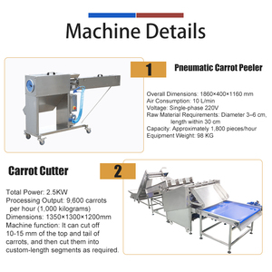 Pneumatic Turnip Carrot Peeler <b>Machine</b> Radish Carrot Head Tail <b>Trimming</b> and Separating Cutting <b>Machine</b> - Product Image 2