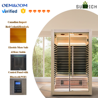 Sauna infrarouge d'intérieur à haute température pour 2 personnes, sauna sec à spectre complet avec panneau de luminothérapie rouge - Ventes flash