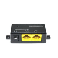 Injecteur PoE LZD de bonne qualité, noir, 10/100/1000 Mbps, séparateur Ethernet 5V/12V/24V/48V 100-240VAC pour caméra IP