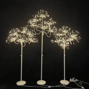 新款婚庆道具道路发光铜线小米灯6烟花树摆件珍珠树装饰灯。
