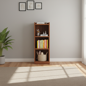 Estantería vertical estrecha de 3 niveles, de madera, independiente, delgada, abierta, para el hogar, oficina, dormitorio, sala de estar - Product Image 2