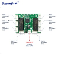 Module PCB de commutateur Ethernet mini 8 ports 10/100M, carte répartiteur réseau non géré, alimentation DC 5-12V à faible consommation pour l'approvisionnement OEM