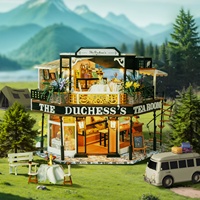 IIECREATE Kit de maison miniature en bois DIY, la maison du salon de thé de la duchesse, maison de poupée pour filles