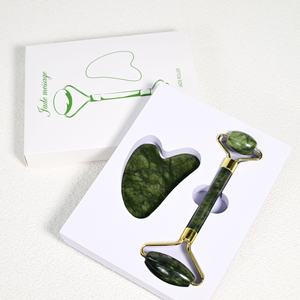 Vendite calde strumenti per la cura della pelle su misura 100% naturale <span class=keywords><strong>massaggio</strong></span> del viso <span class=keywords><strong>rullo</strong></span> rosa quarzo viso giada <span class=keywords><strong>rullo</strong></span> e Gua Sha Set con scatola - Product Image 5