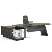 Bureau de direction de luxe avec armoire de classement latérale, taille personnalisée, table de travail pour manager