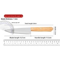 Couteau à steak en acier inoxydable, couteau à découper et à trancher portable pour pique-nique en plein air, camping, avec manche en bois