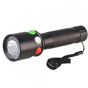 Railway Signal 3 Colors Flashlight White Red Green Portable LED Tricolour Torch For Camping Hunting Outdoor