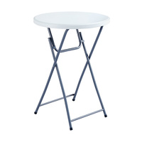 Table de bar ronde pliable en plastique à pieds hauts avec un design moderne et simple pour les banquets et les supermarchés