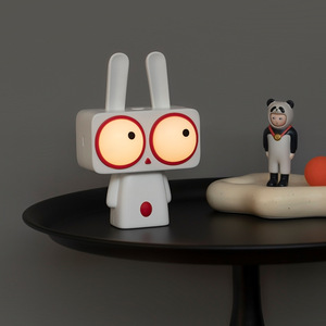Veilleuse Bobi <span class=keywords><strong>Lapin</strong></span>, adorable <span class=keywords><strong>lampe</strong></span> de nuit rechargeable en forme de <span class=keywords><strong>lapin</strong></span> de dessin animé avec de grands yeux, batterie incluse - Product Image 2